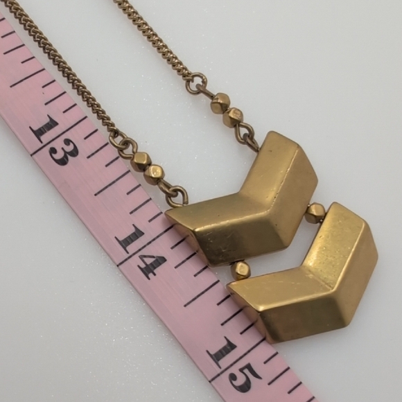 J. Crew Gold Chevron Statement Necklace - Picture 4 of 6